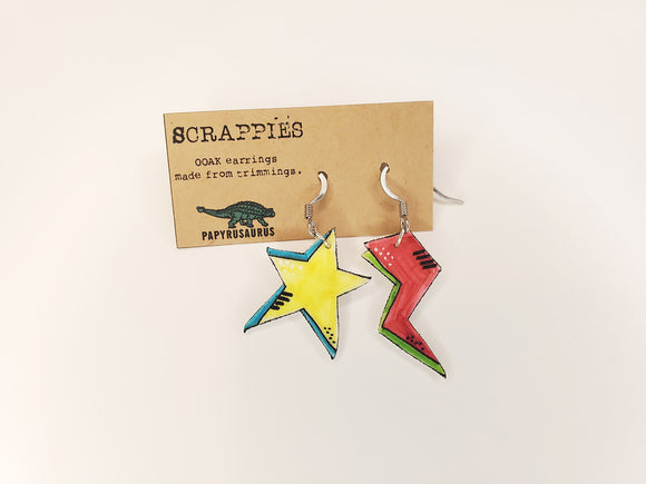 Scrappies - Hand-Drawn Mismatched Earrings