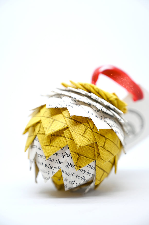 Wizard of Oz + Yellow Brick Road Print Book Page Ornament