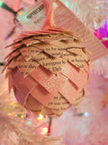 Wicked + Pink Glitter Book Page Ornament (Glinda Edition)