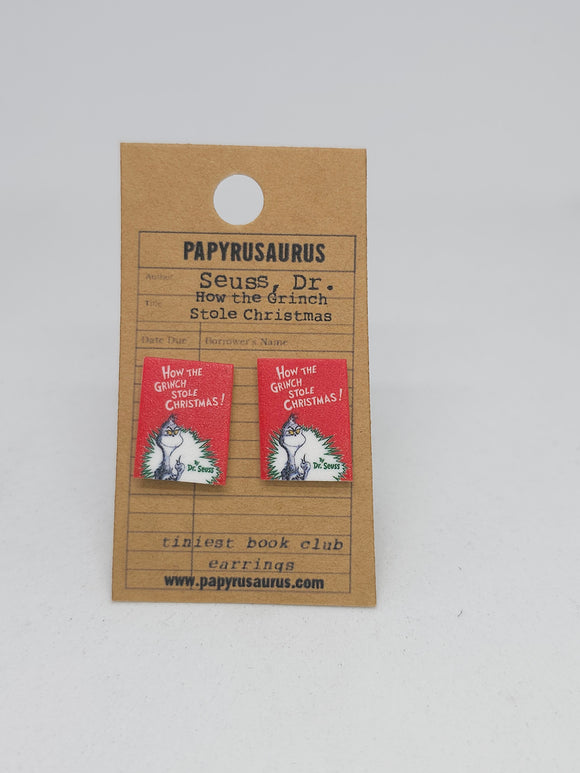 Tiniest Book Club Earrings - How the Grinch Stole Christmas