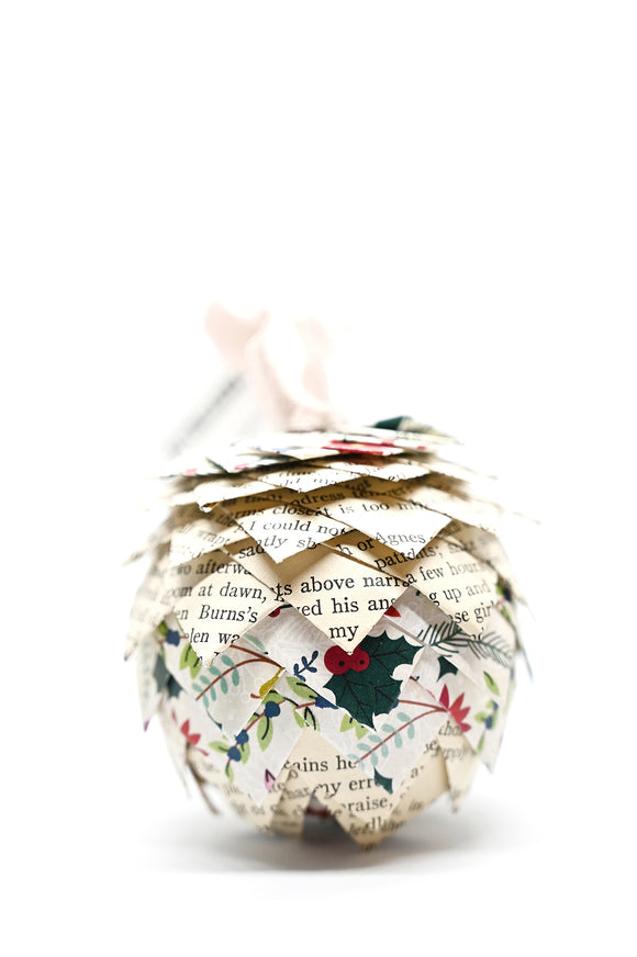 Jane Eyre + Floral Print Book Page Ornament